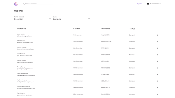 Animated prototype walkthrough of the underwriting platform