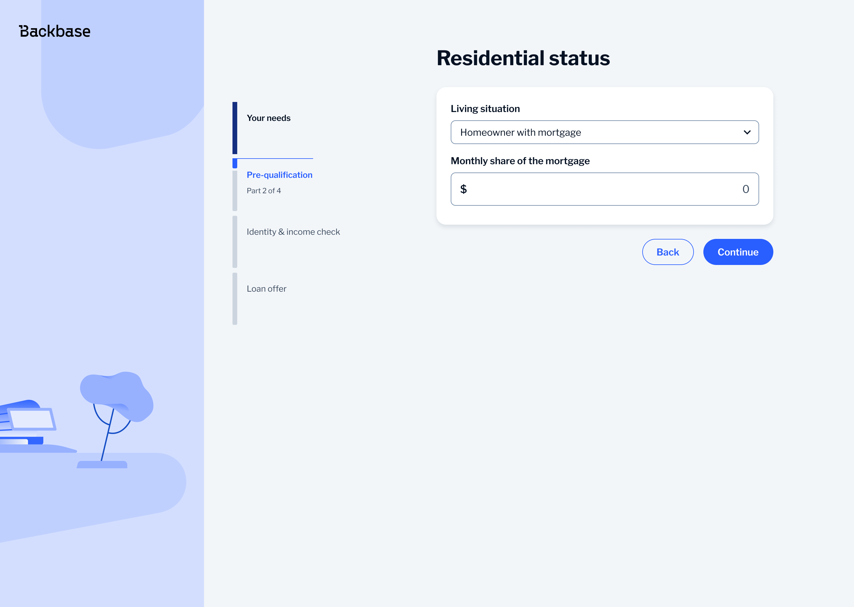 Residential status — homeowner with mortgage and monthly share