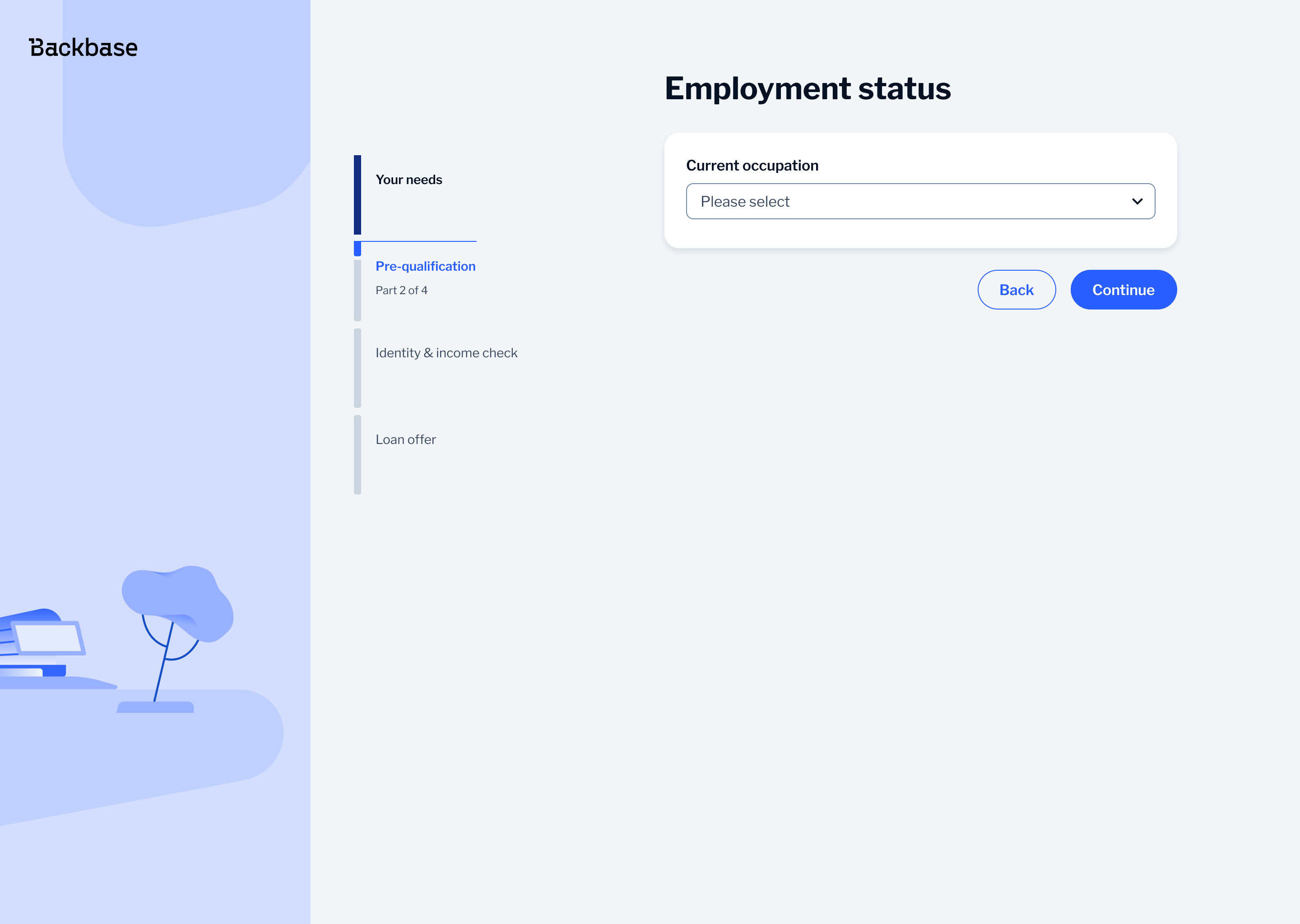 Employment status — current occupation dropdown