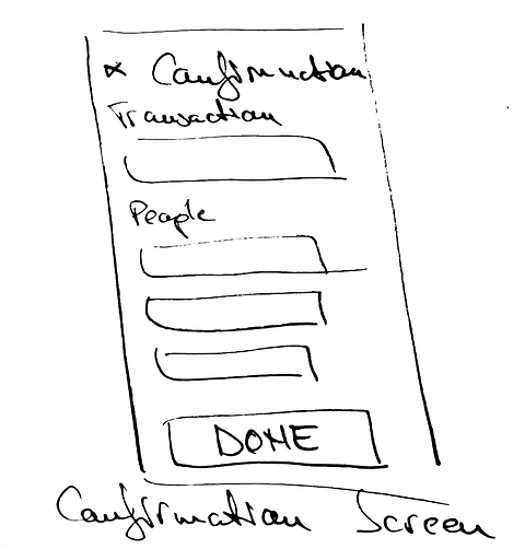 Sketch: list and amounts