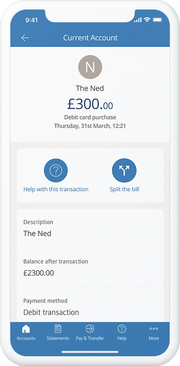 UI: transaction confirmation